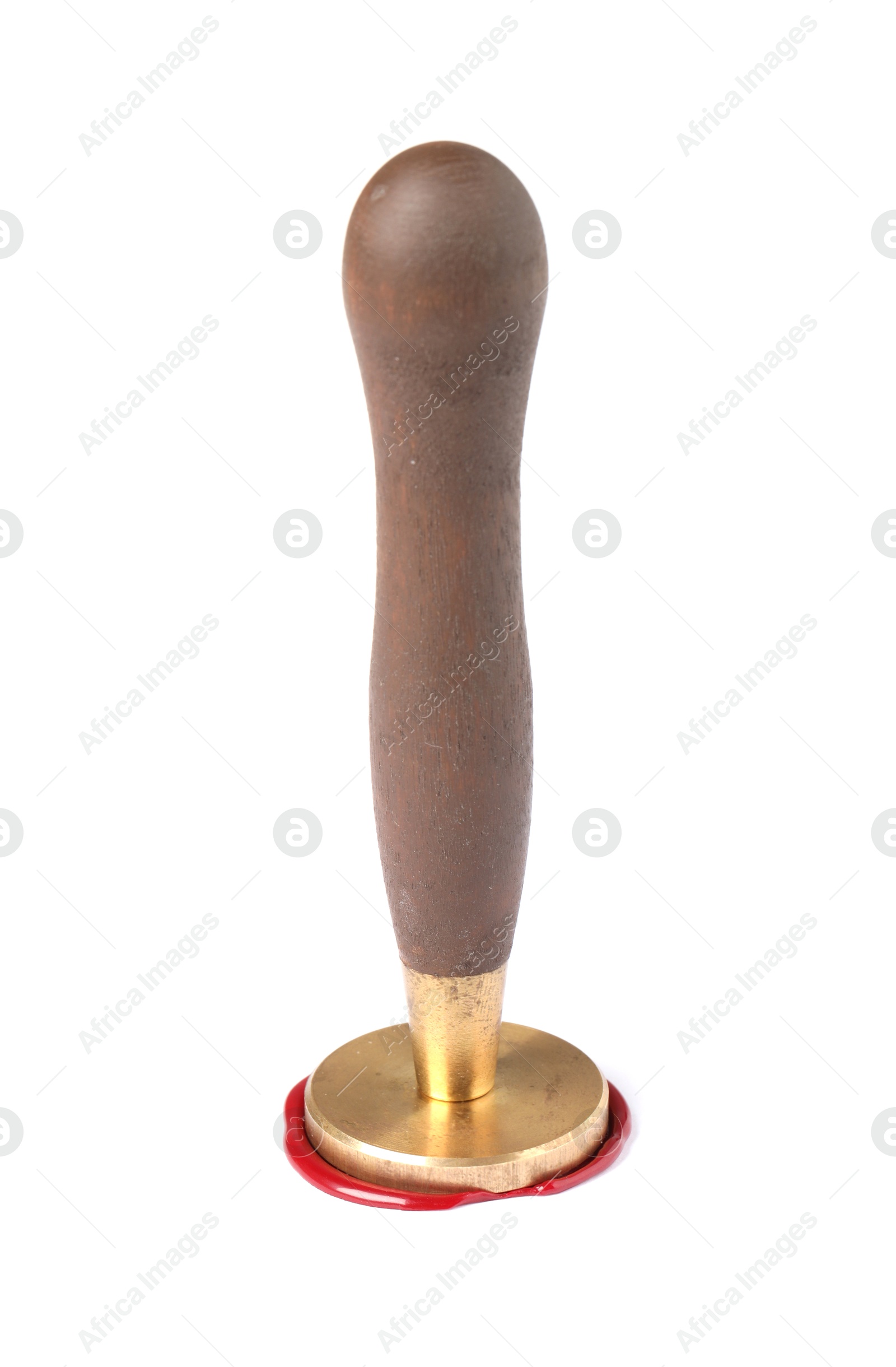 Sealing with wax stamp isolated on white Photo of Sealing with wax stamp isolated on white
