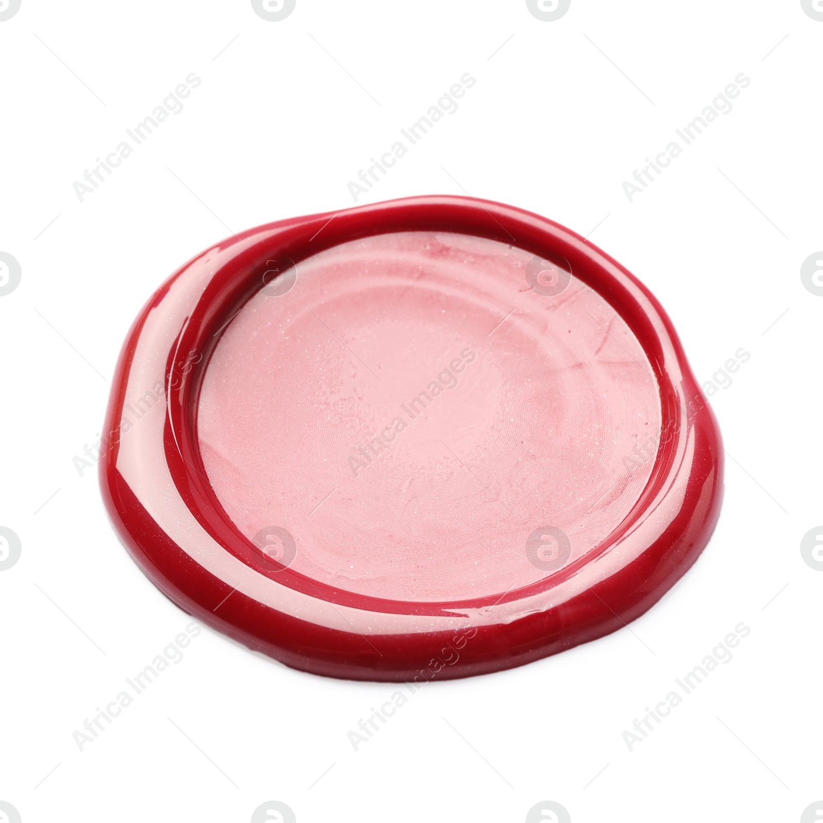 One red wax seal isolated on white Photo of One red wax seal isolated on white