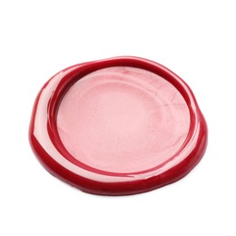 Photo of One red wax seal isolated on white