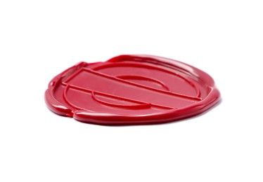 Photo of One red wax seal isolated on white