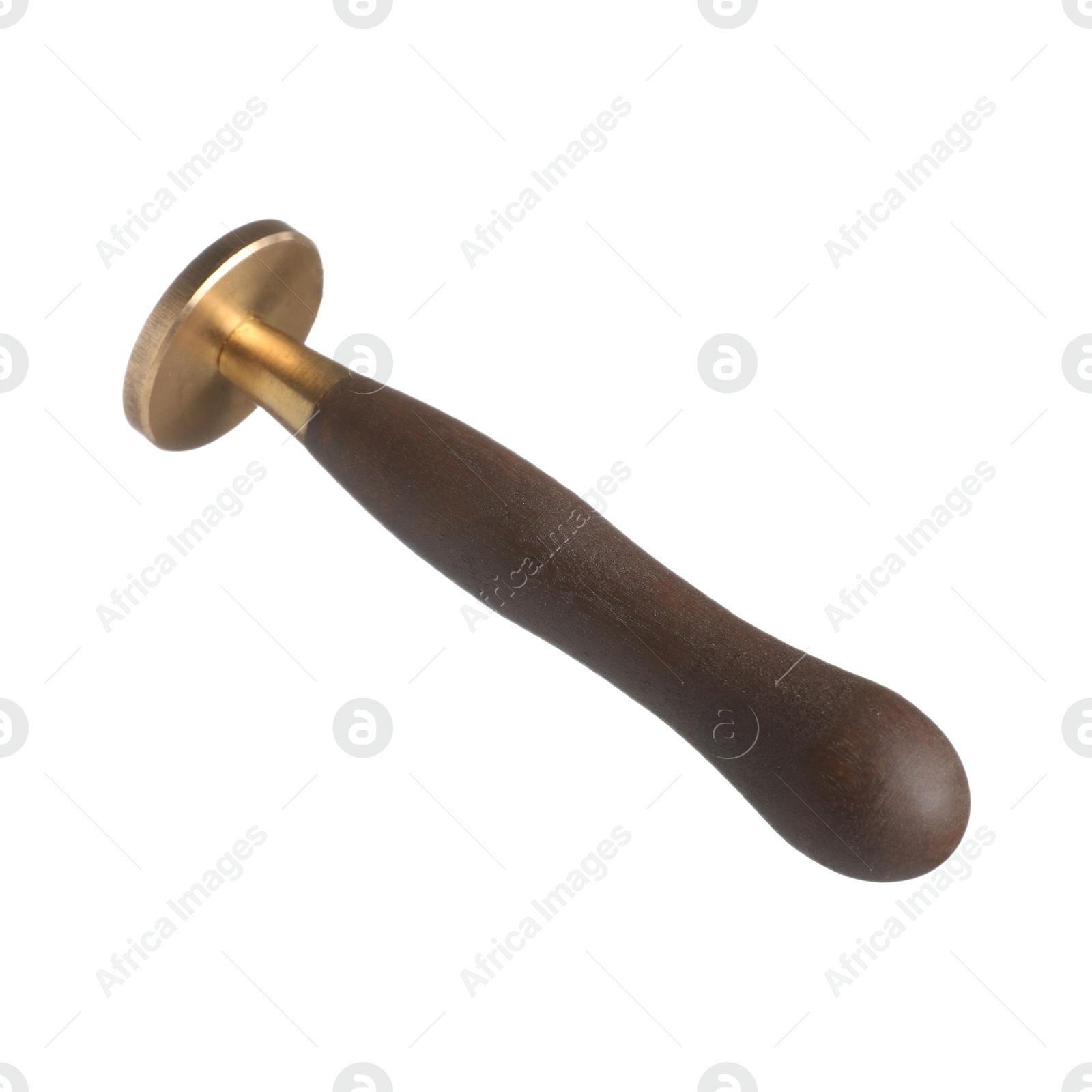 One wax stamp with wooden handle isolated on white Photo of One wax stamp with wooden handle isolated on white
