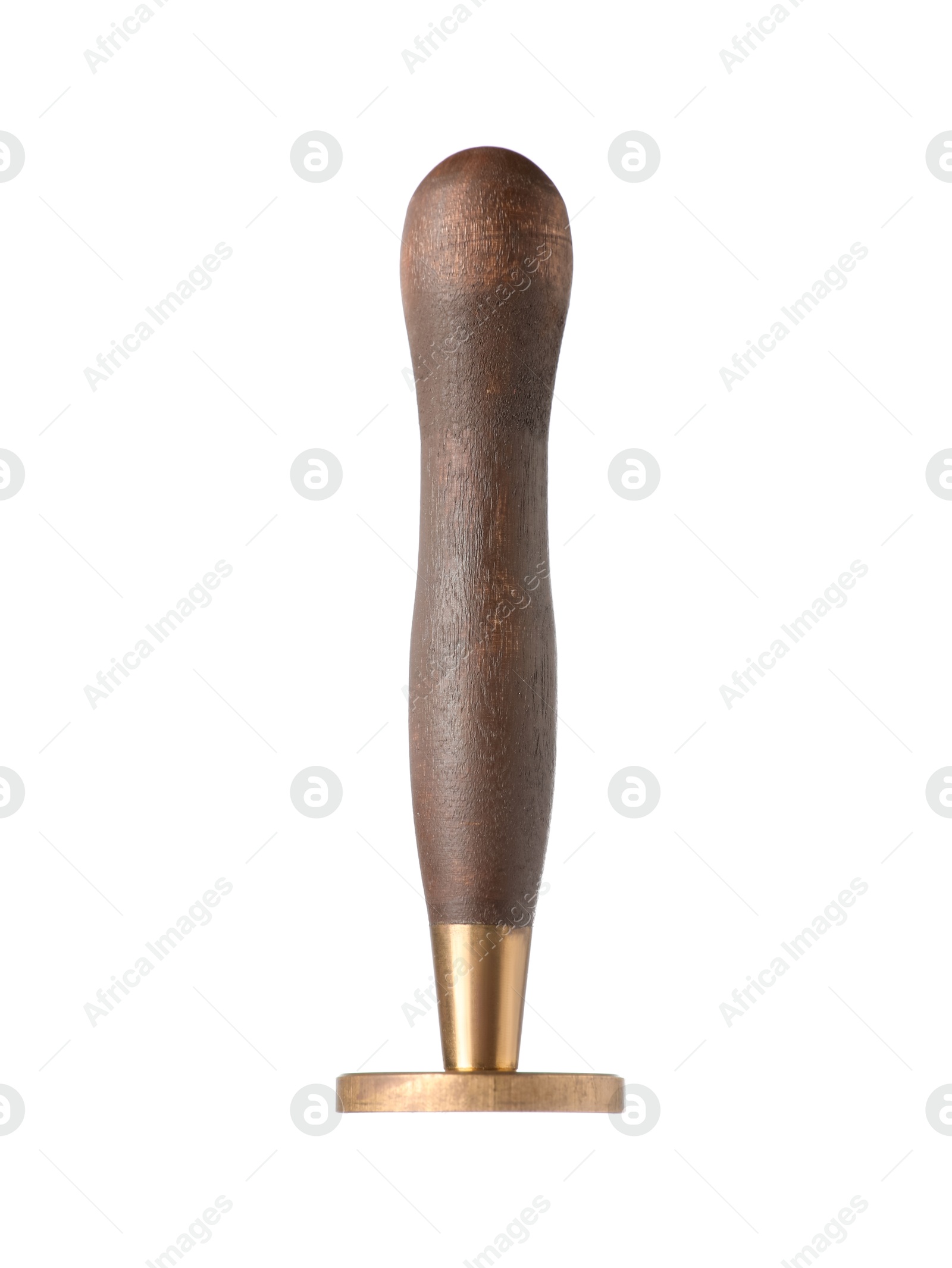 One wax stamp with wooden handle isolated on white Photo of One wax stamp with wooden handle isolated on white