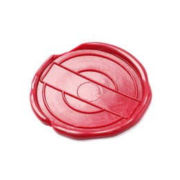 Photo of One red wax seal isolated on white