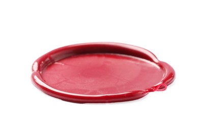 Photo of One red wax seal isolated on white