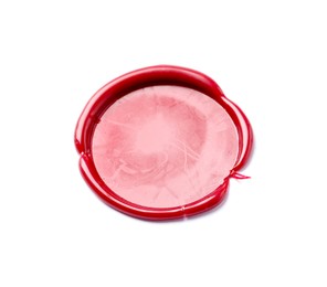 Photo of One red wax seal isolated on white