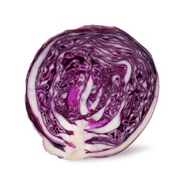 Photo of Half of fresh red cabbage isolated on white