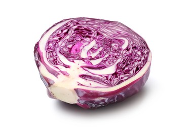 Photo of Half of fresh red cabbage isolated on white
