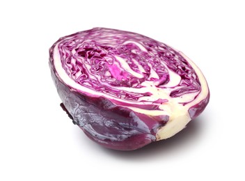 Photo of Half of fresh red cabbage isolated on white
