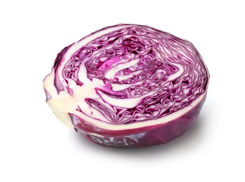 Photo of Half of fresh red cabbage isolated on white