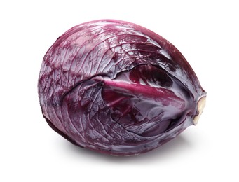 Photo of One fresh red cabbage isolated on white