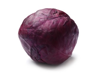 Photo of One fresh red cabbage isolated on white
