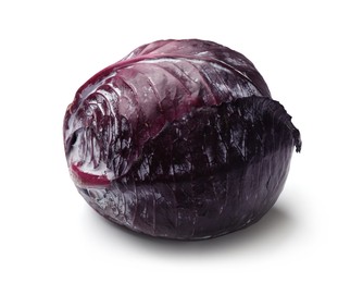 Photo of One fresh red cabbage isolated on white