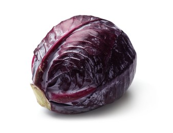 Photo of One fresh red cabbage isolated on white