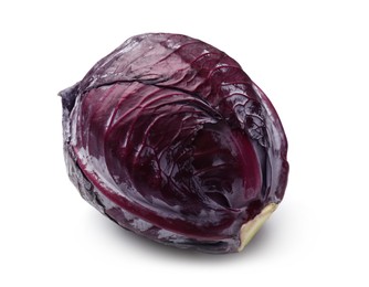 Photo of One fresh red cabbage isolated on white