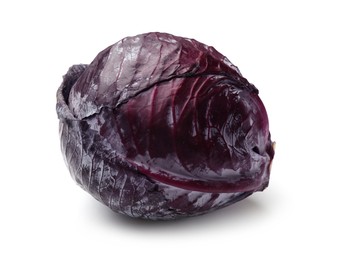 Photo of One fresh red cabbage isolated on white