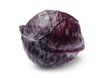Photo of One fresh red cabbage isolated on white