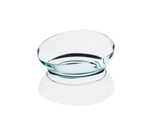 Photo of One transparent contact lens isolated on white