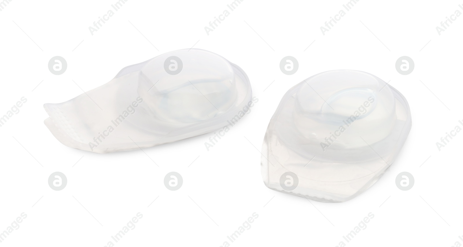 Photo of Blister packs with contact lenses isolated on white