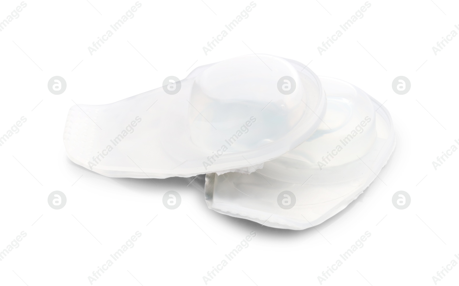 Blister packs with contact lenses isolated on white Photo of Blister packs with contact lenses isolated on white