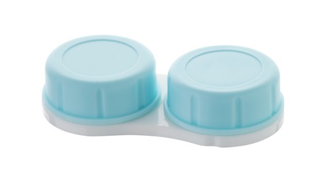 Photo of Case with contact lenses isolated on white