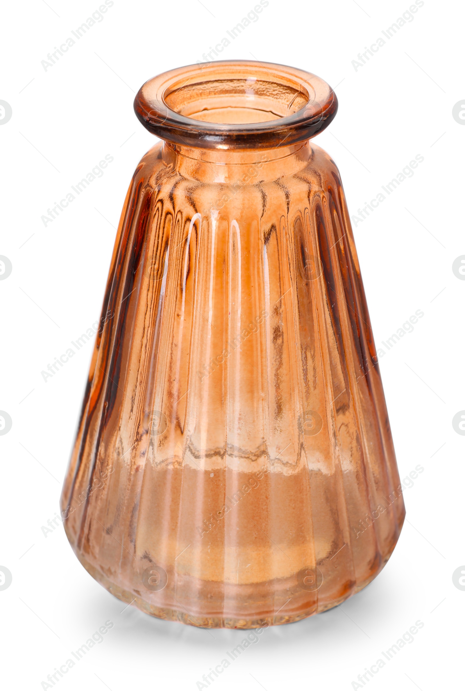 One beautiful glass vase isolated on white Photo of One beautiful glass vase isolated on white