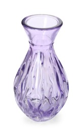 Photo of One beautiful glass vase isolated on white