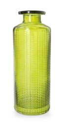 Photo of One beautiful glass vase isolated on white
