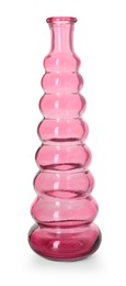 Photo of One beautiful glass vase isolated on white