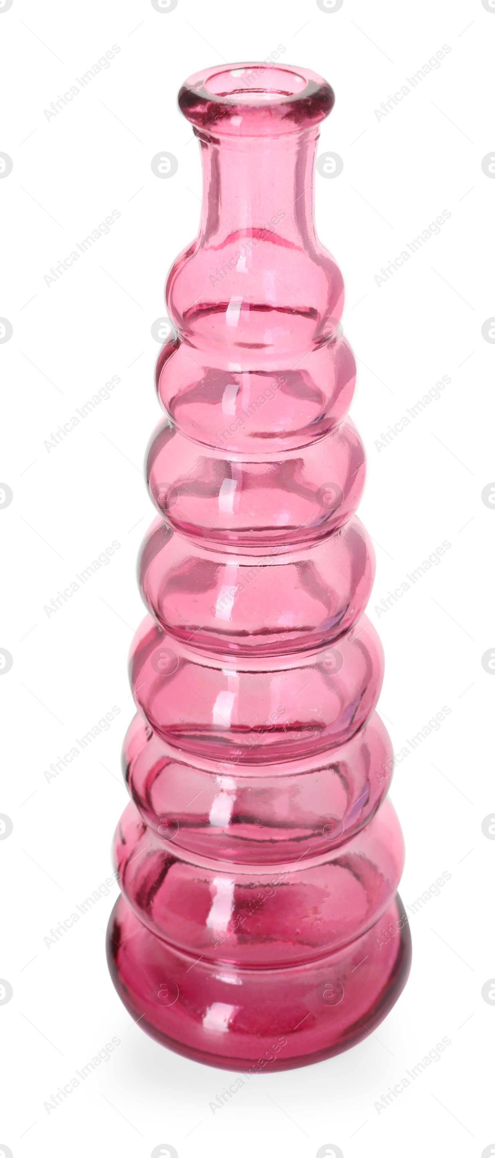 One beautiful glass vase isolated on white Photo of One beautiful glass vase isolated on white