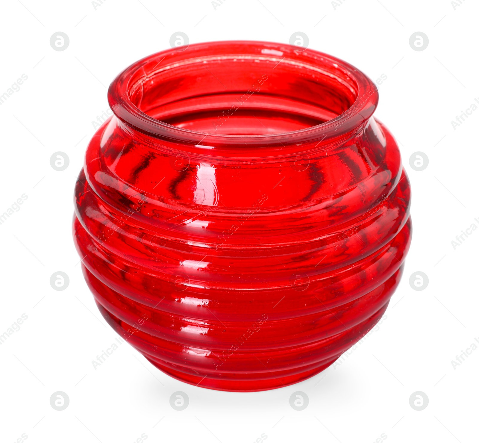 Photo of One beautiful glass vase isolated on white