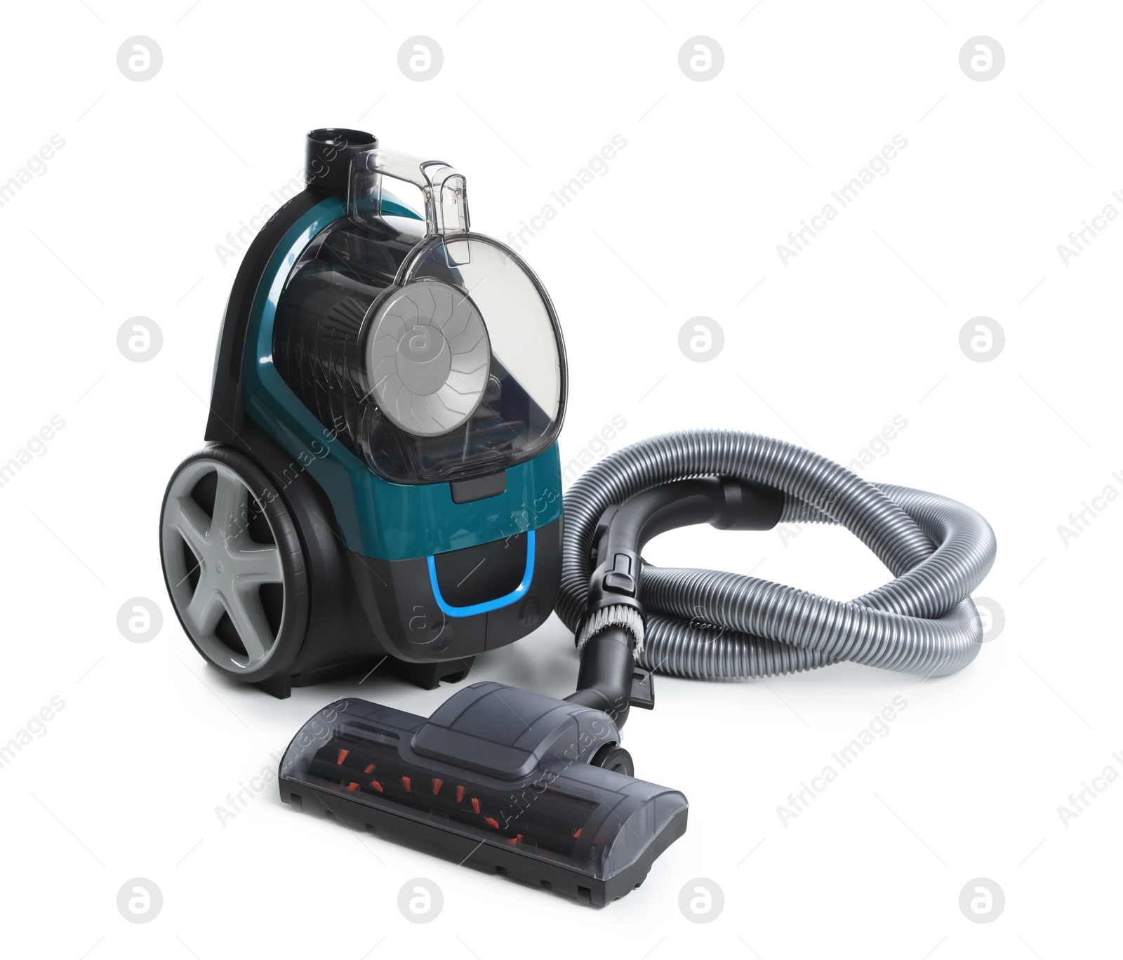 Vacuum cleaner parts on white background. Household appliance Photo of Vacuum cleaner parts on white background. Household appliance