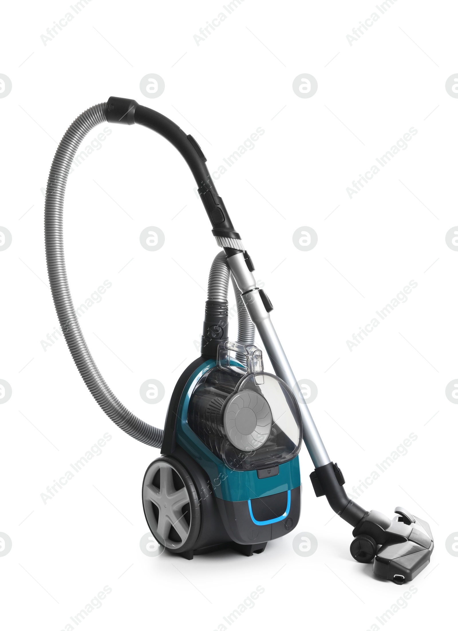 One vacuum cleaner on white background. Household appliance Photo of One vacuum cleaner on white background. Household appliance