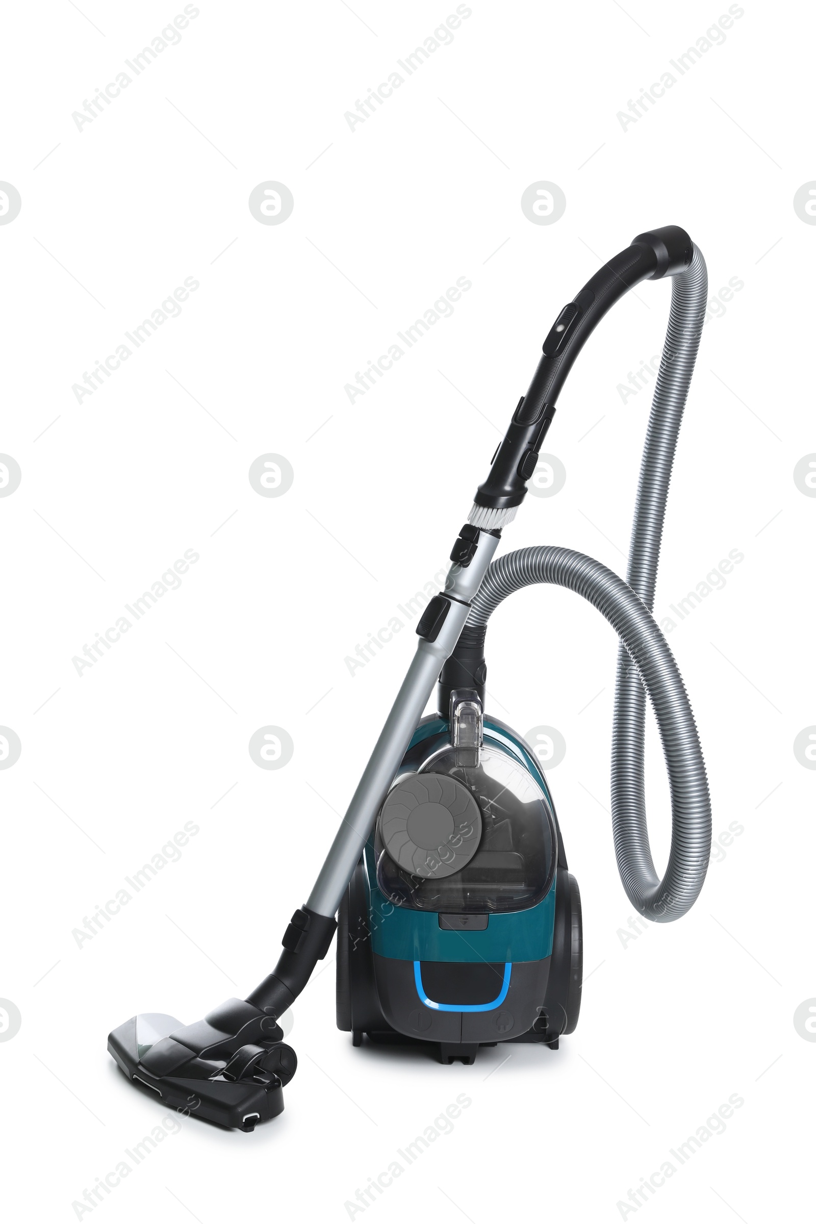 One vacuum cleaner on white background. Household appliance Photo of One vacuum cleaner on white background. Household appliance