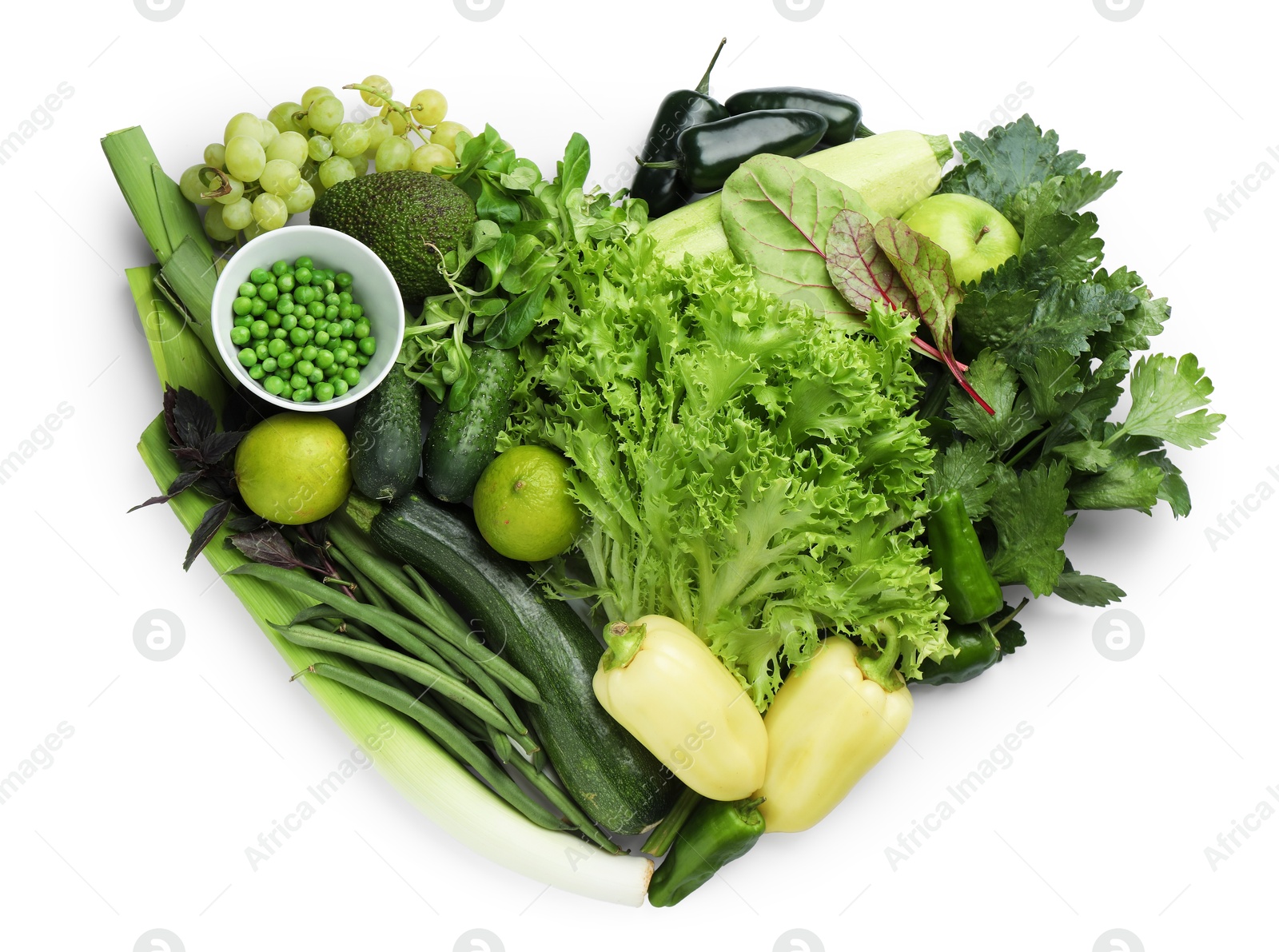 Superfood. Healthy food products isolated on white, top view Photo of Superfood. Healthy food products isolated on white, top view