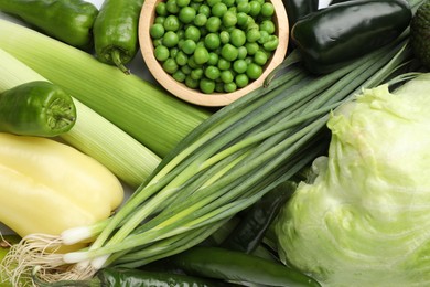Photo of Superfood. Healthy food products as background, top view