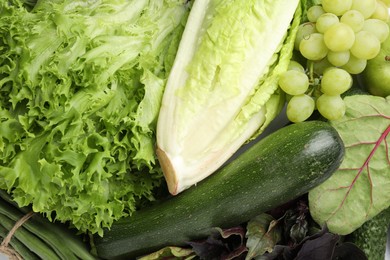 Photo of Superfood. Healthy food products as background, top view