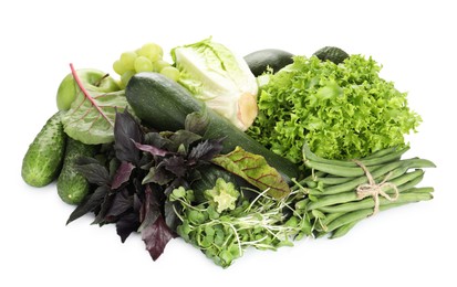 Photo of Superfood. Healthy food products isolated on white