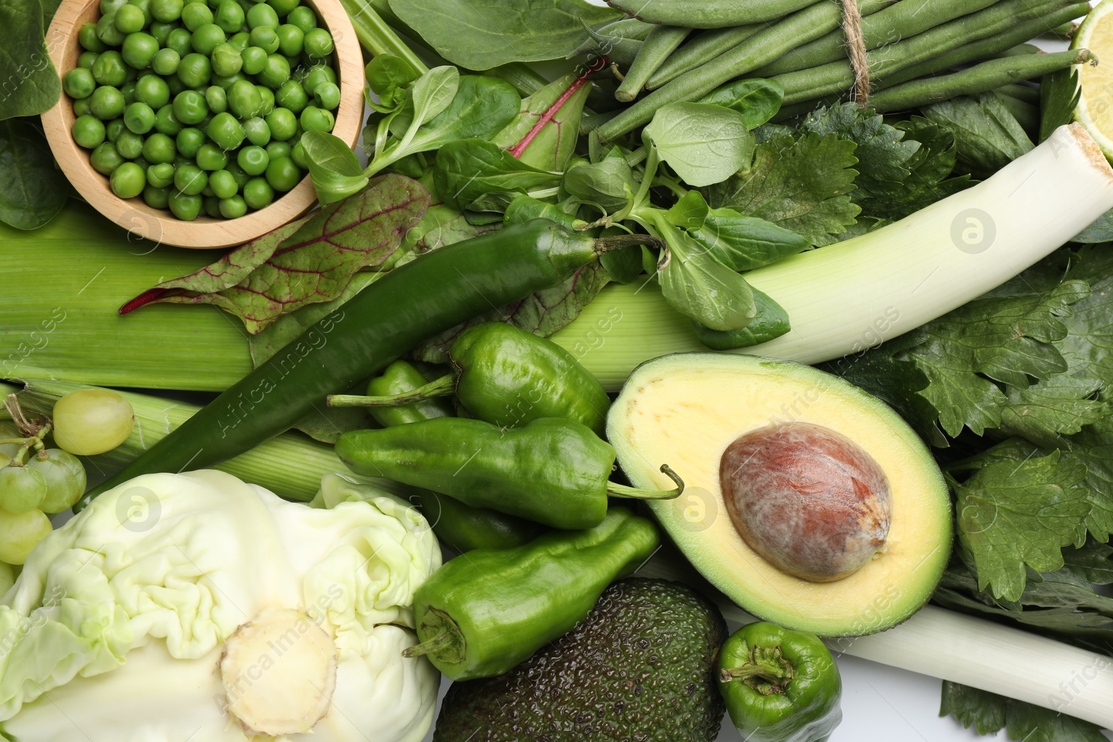 Superfood. Healthy food products as background, top view Photo of Superfood. Healthy food products as background, top view