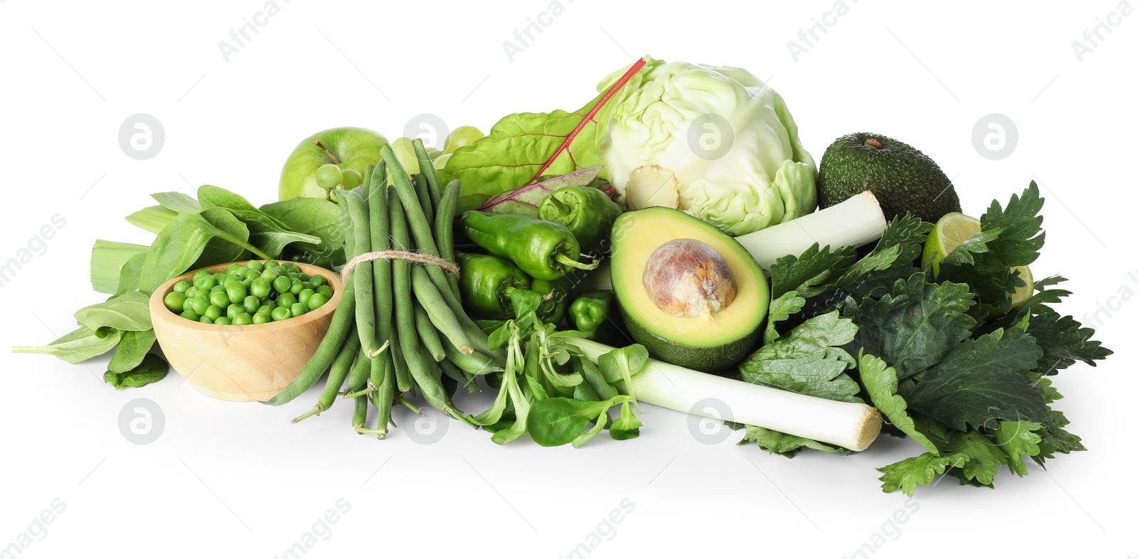 Superfood. Healthy food products isolated on white Photo of Superfood. Healthy food products isolated on white