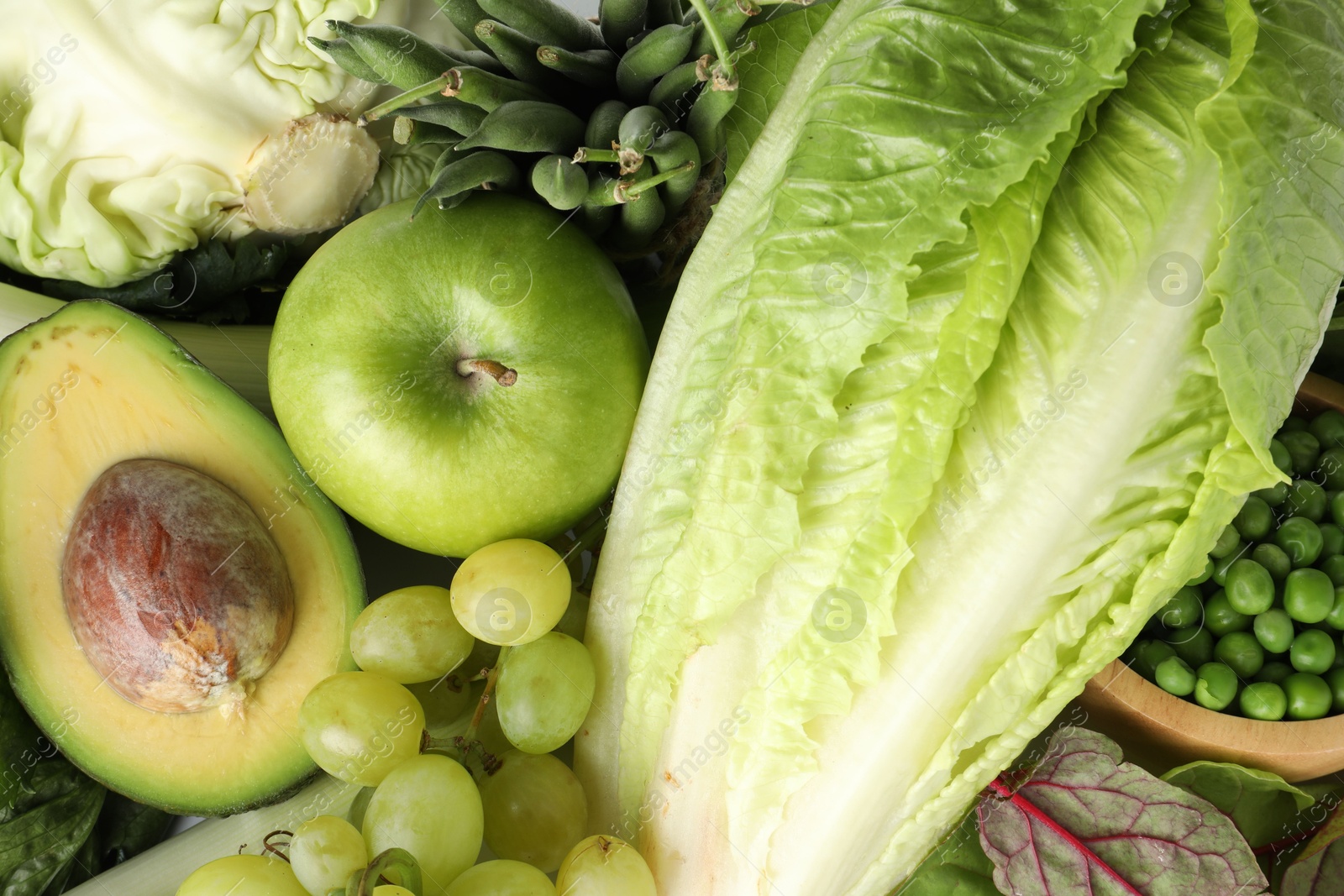 Superfood. Healthy food products as background, top view Photo of Superfood. Healthy food products as background, top view