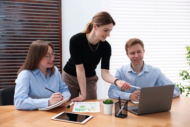 Photo of Business coach working with people in office