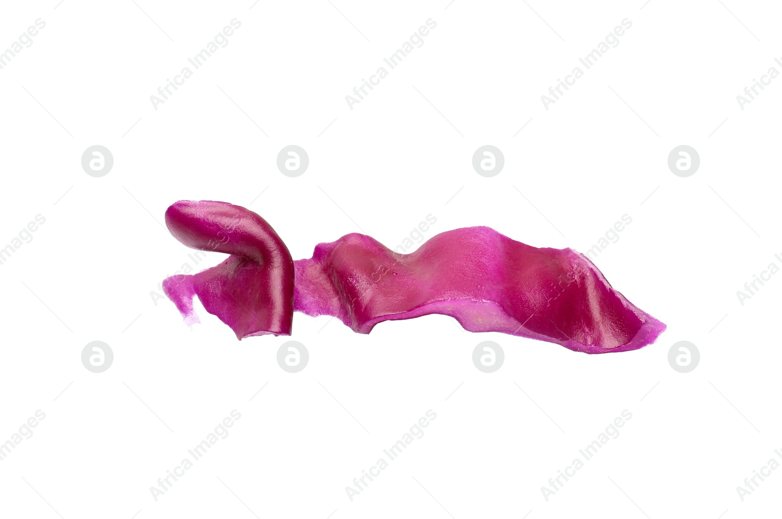 One slice of fresh red cabbage isolated on white Photo of One slice of fresh red cabbage isolated on white