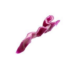 Photo of One slice of fresh red cabbage isolated on white