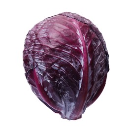 Photo of One head of fresh red cabbage isolated on white