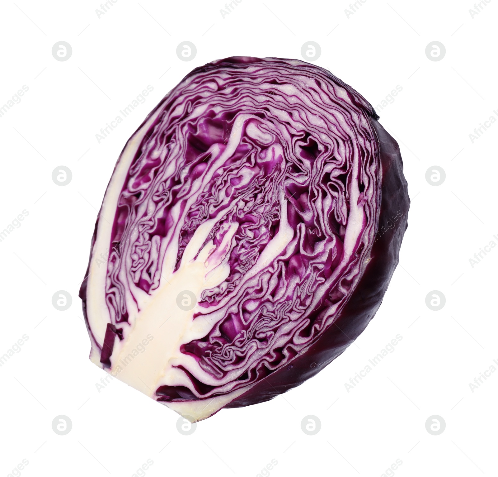 Half of fresh red cabbage isolated on white Photo of Half of fresh red cabbage isolated on white