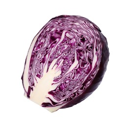 Photo of Half of fresh red cabbage isolated on white