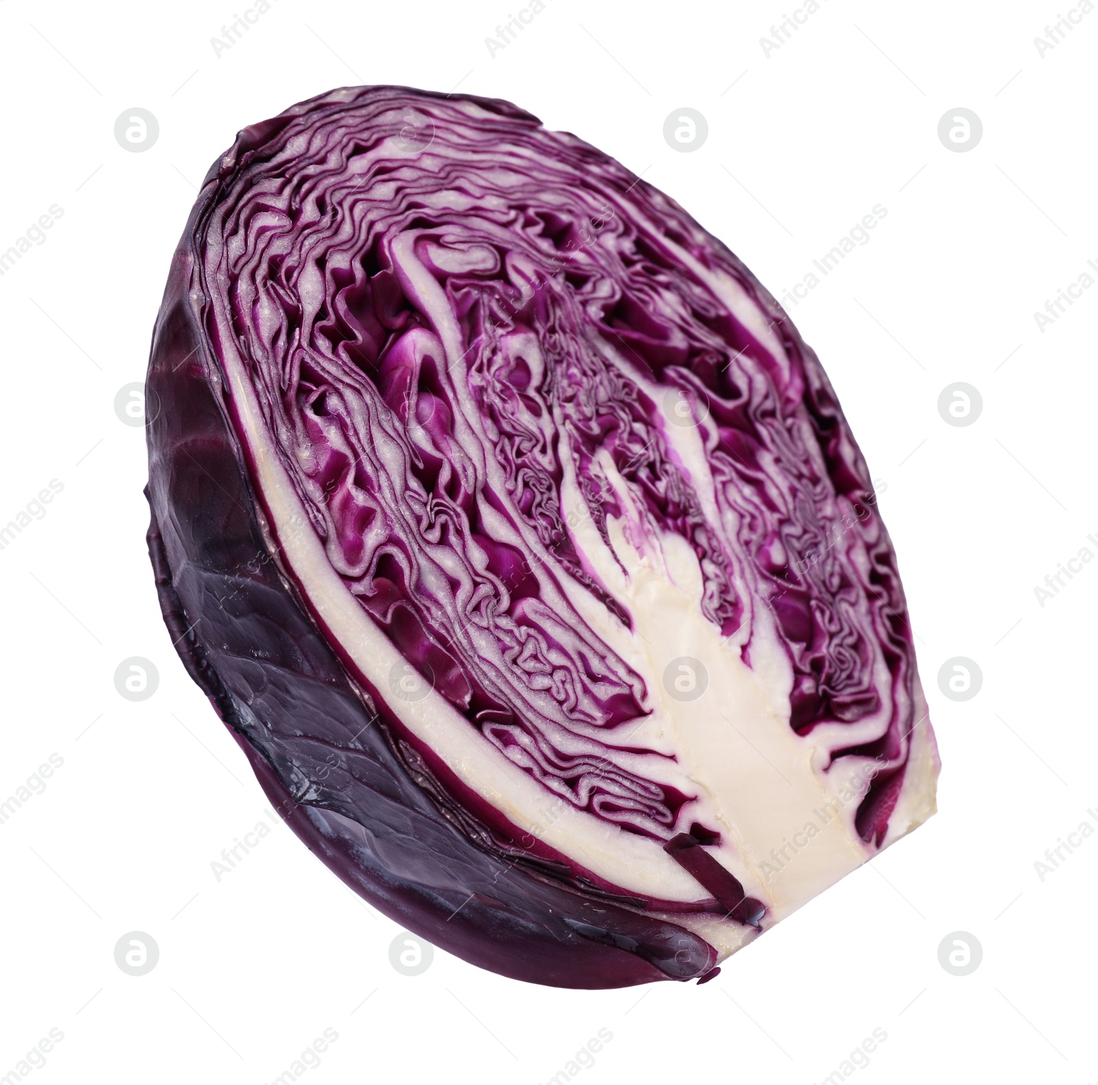 Half of fresh red cabbage isolated on white Photo of Half of fresh red cabbage isolated on white