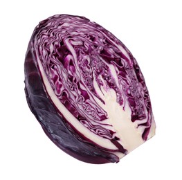 Photo of Half of fresh red cabbage isolated on white