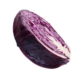 Photo of Half of fresh red cabbage isolated on white