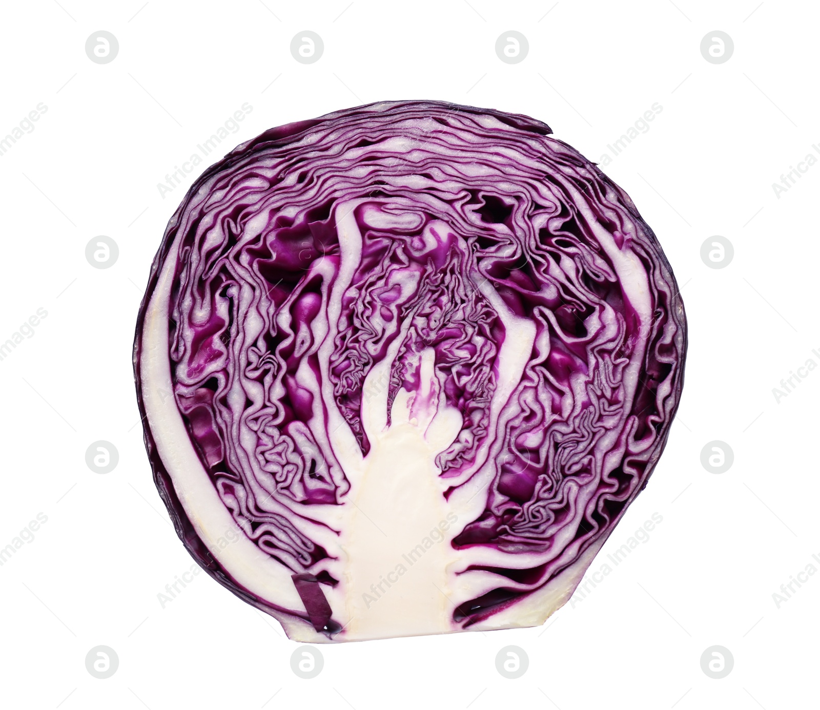 Half of fresh red cabbage isolated on white Photo of Half of fresh red cabbage isolated on white
